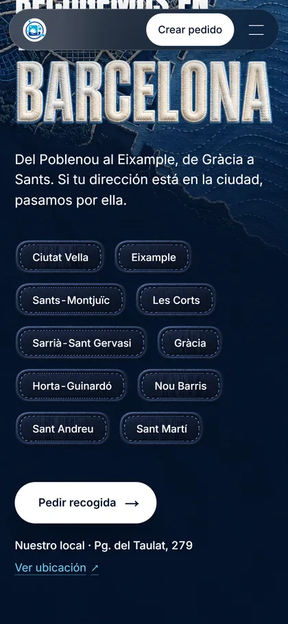 Perfect Clean — Pickup areas (mobile)